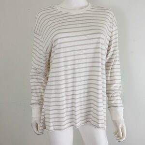 Abercrombie & Fitch White Striped Long Sleeve Tee NWT S